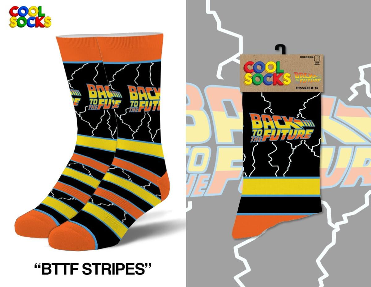 Back to the Future "Stripes" Men's Crew Folded Socks (Size 8-12) Socks Odd Sox