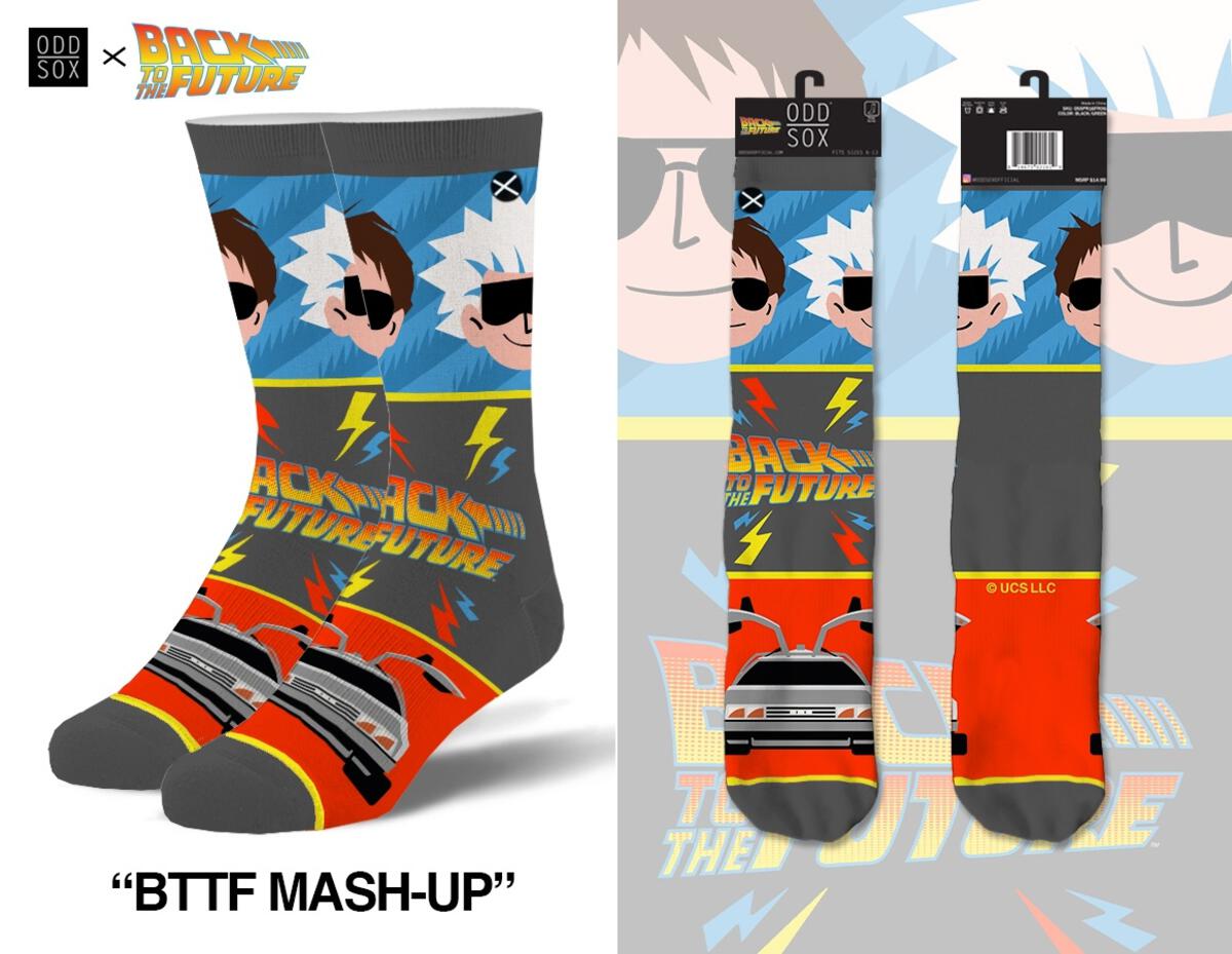 Back to the Future "BTTF Mash-Up" Men's Crew Socks (Size 8-12) Socks Odd Sox