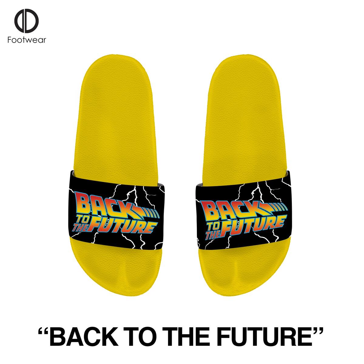 Back to the Future Beach Slides Flip-Flops Odd Sox