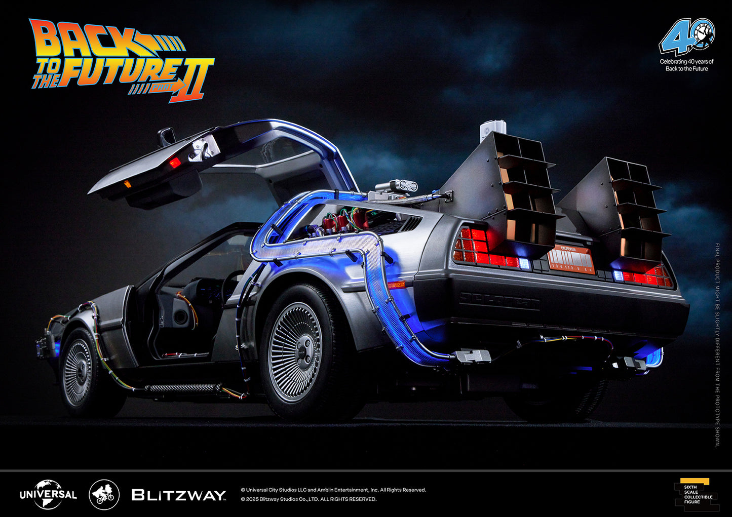 BLITZWAY Back to the Future Part II 1:6 scale DeLorean Time Machine [PRE-ORDER Deadline: April 19, 2025 / Expected Availability Q4 2025]