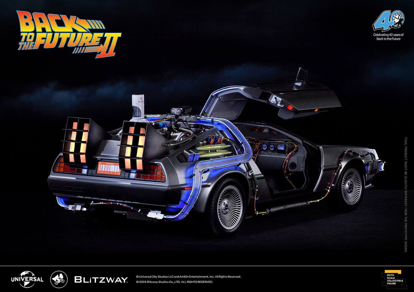 BLITZWAY Back to the Future Part II 1:6 scale DeLorean Time Machine [PRE-ORDER Deadline: April 19, 2025 / Expected Availability Q4 2025]