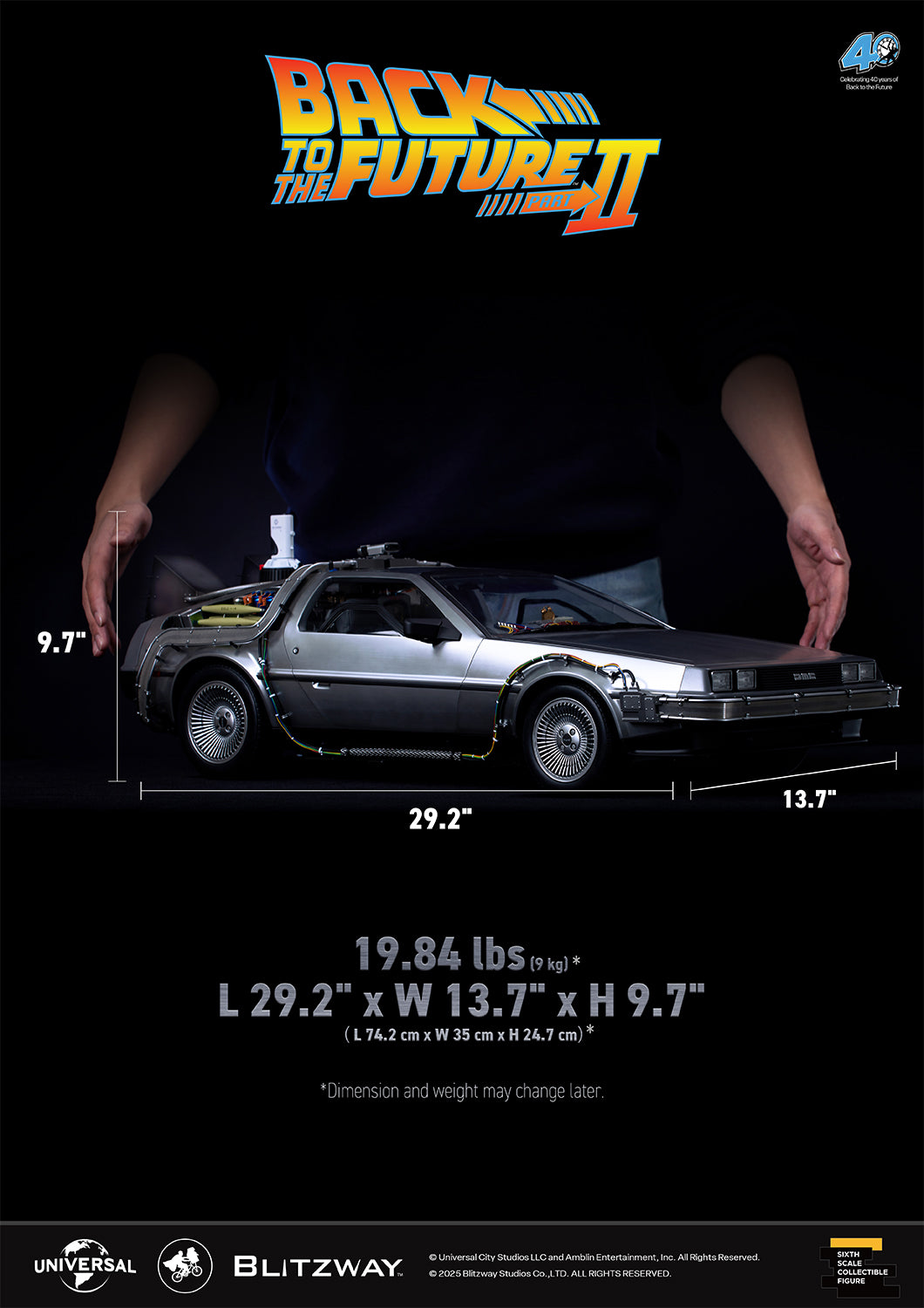 BLITZWAY Back to the Future Part II 1:6 scale DeLorean Time Machine [PRE-ORDER Deadline: April 19, 2025 / Expected Availability Q4 2025]