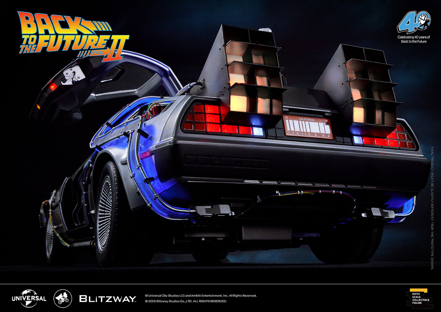 BLITZWAY Back to the Future Part II 1:6 scale DeLorean Time Machine [PRE-ORDER Deadline: April 19, 2025 / Expected Availability Q4 2025]