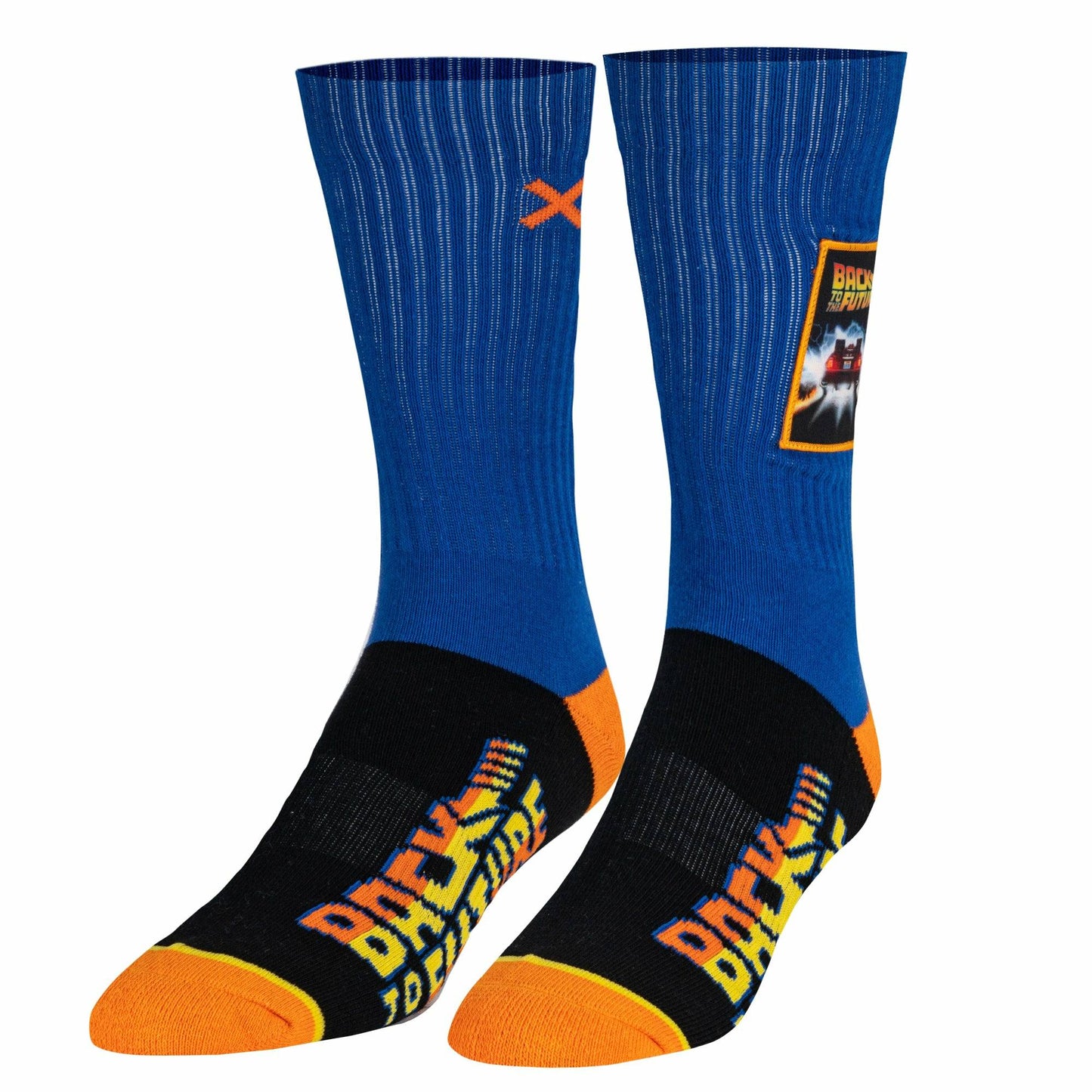 Back to the Future "Patch" Men's Crew Sideways Socks (Size 8-12) Socks Odd Sox