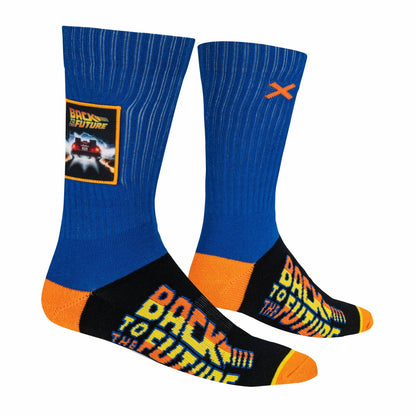 Back to the Future "Patch" Men's Crew Sideways Socks (Size 8-12) Socks Odd Sox