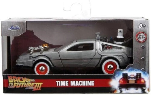 Back to the Future Part III die-cast 1:32 scale "Hollywood Rides" DeLorean Time Machine (white-walls) Die-cast Model Cars Jada Toys