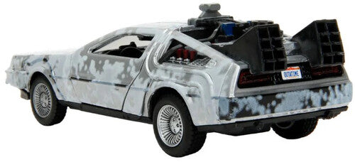 Back to the Future die-cast 1:32 scale "Hollywood Rides" DeLorean Time Machine (Frost Covered) Die-cast Model Cars Jada Toys