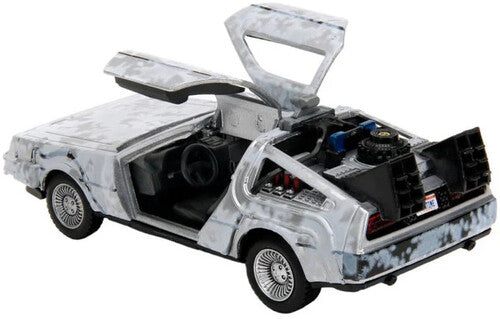 Back to the Future die-cast 1:32 scale "Hollywood Rides" DeLorean Time Machine (Frost Covered) Die-cast Model Cars Jada Toys