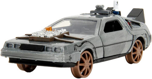 Back to the Future Part III die-cast 1:32 scale "Hollywood Rides" DeLorean Time Machine (railroad) Die-cast Model Cars Jada Toys