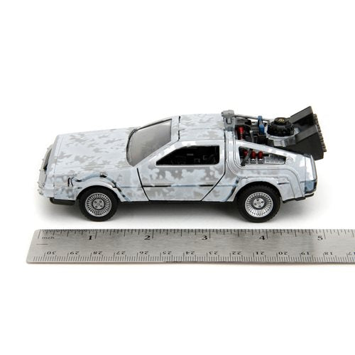 Back to the Future die-cast 1:32 scale "Hollywood Rides" DeLorean Time Machine (Frost Covered) Die-cast Model Cars Jada Toys