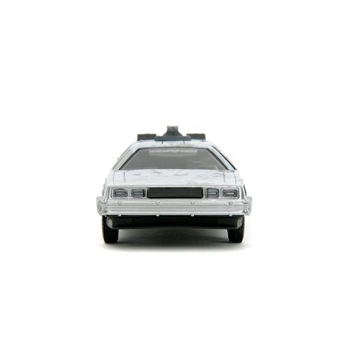 Back to the Future die-cast 1:32 scale "Hollywood Rides" DeLorean Time Machine (Frost Covered) Die-cast Model Cars Jada Toys