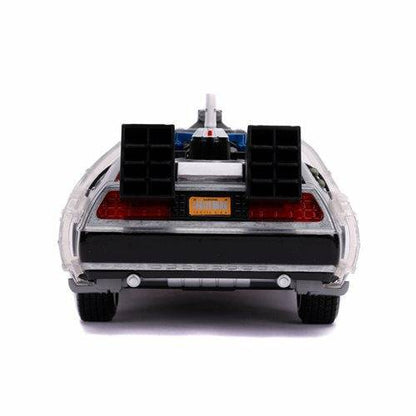 Back to the Future Part III die-cast (white-wall version) 1:24 scale "Hollywood Rides" light-up DeLorean Time Machine Die-cast Model Cars Jada Toys