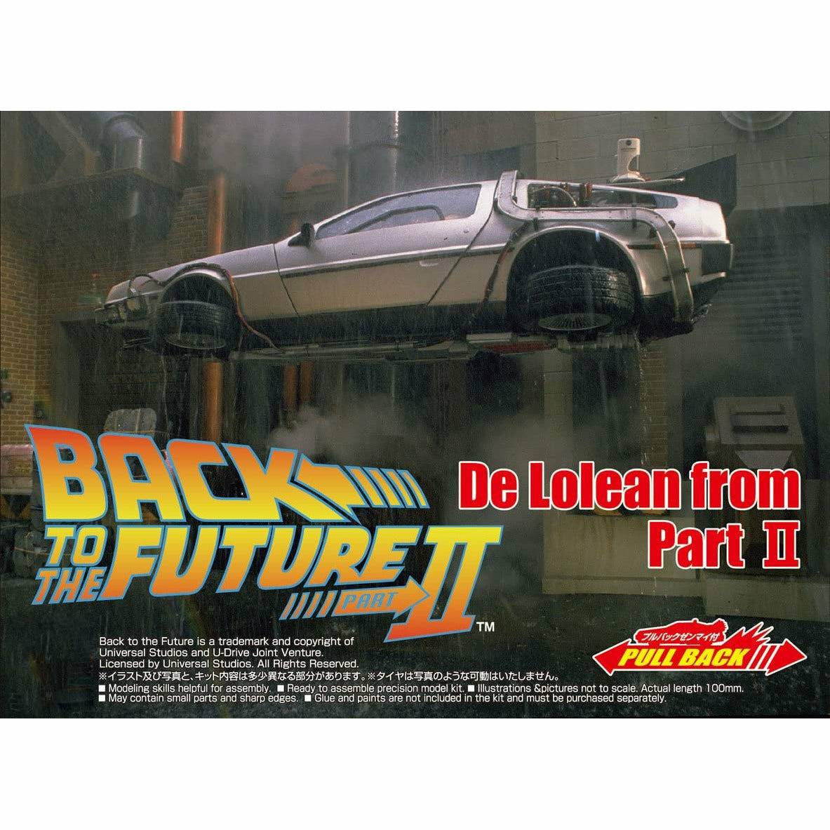 Back to the Future Part II pull-back DeLorean 1:43 scale plastic model kit [PRE-ORDER: Expected Availability January 2025] Model Kit Aoshima