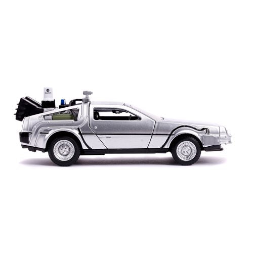 Back to the Future Part II die-cast 1:32 scale "Hollywood Rides" DeLorean Time Machine Die-cast Model Cars Jada Toys