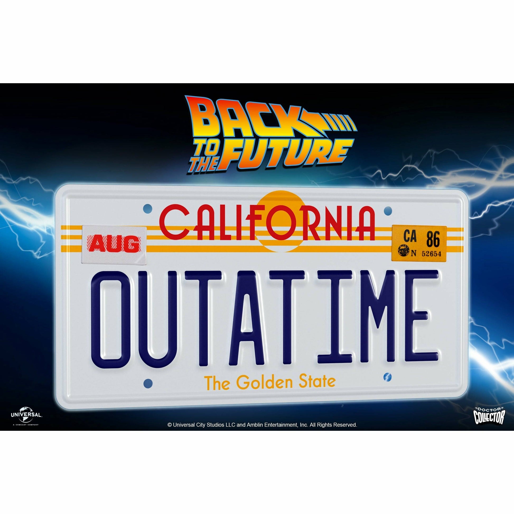 Back to the Future OUTATIME License Plate Replica Prop Replica Doctor Collector