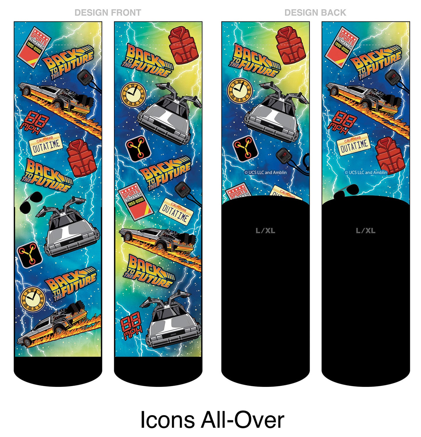 Back to the Future "Icons All-Over" Unisex Socks Socks Rock 'Em