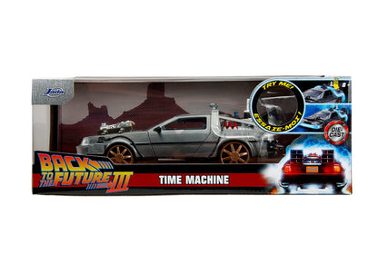 Back to the Future Part III (rail version) die-cast 1:24 scale "Hollywood Rides" light-up DeLorean Time Machine Die-cast Model Cars Jada Toys