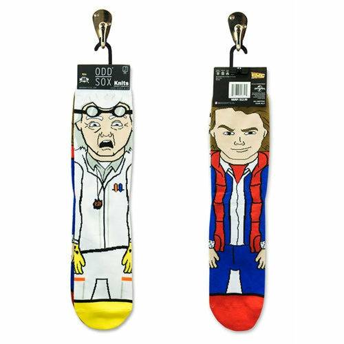 Back to the Future "Doc & Marty" Men's 360 Knit Mix-Match Socks (Size 6-13) Socks Odd Sox