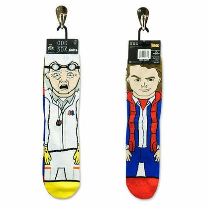 Back to the Future "Doc & Marty" Men's 360 Knit Mix-Match Socks (Size 6-13) Socks Odd Sox