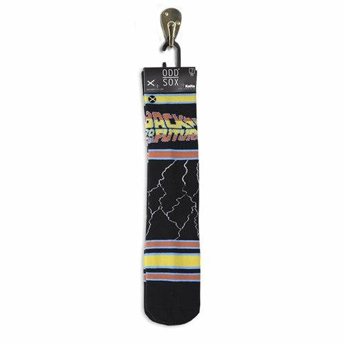 Back to the Future "Lightning" Men's Crew Straight Down Knit Socks (Size 8-12) Socks Odd Sox