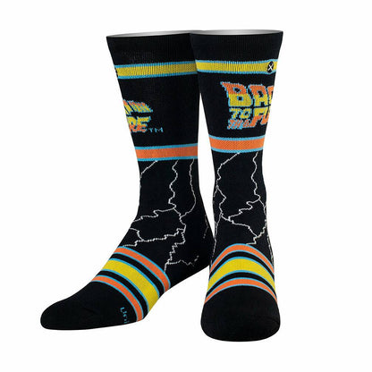 Back to the Future "Lightning" Men's Crew Straight Down Knit Socks (Size 8-12) Socks Odd Sox