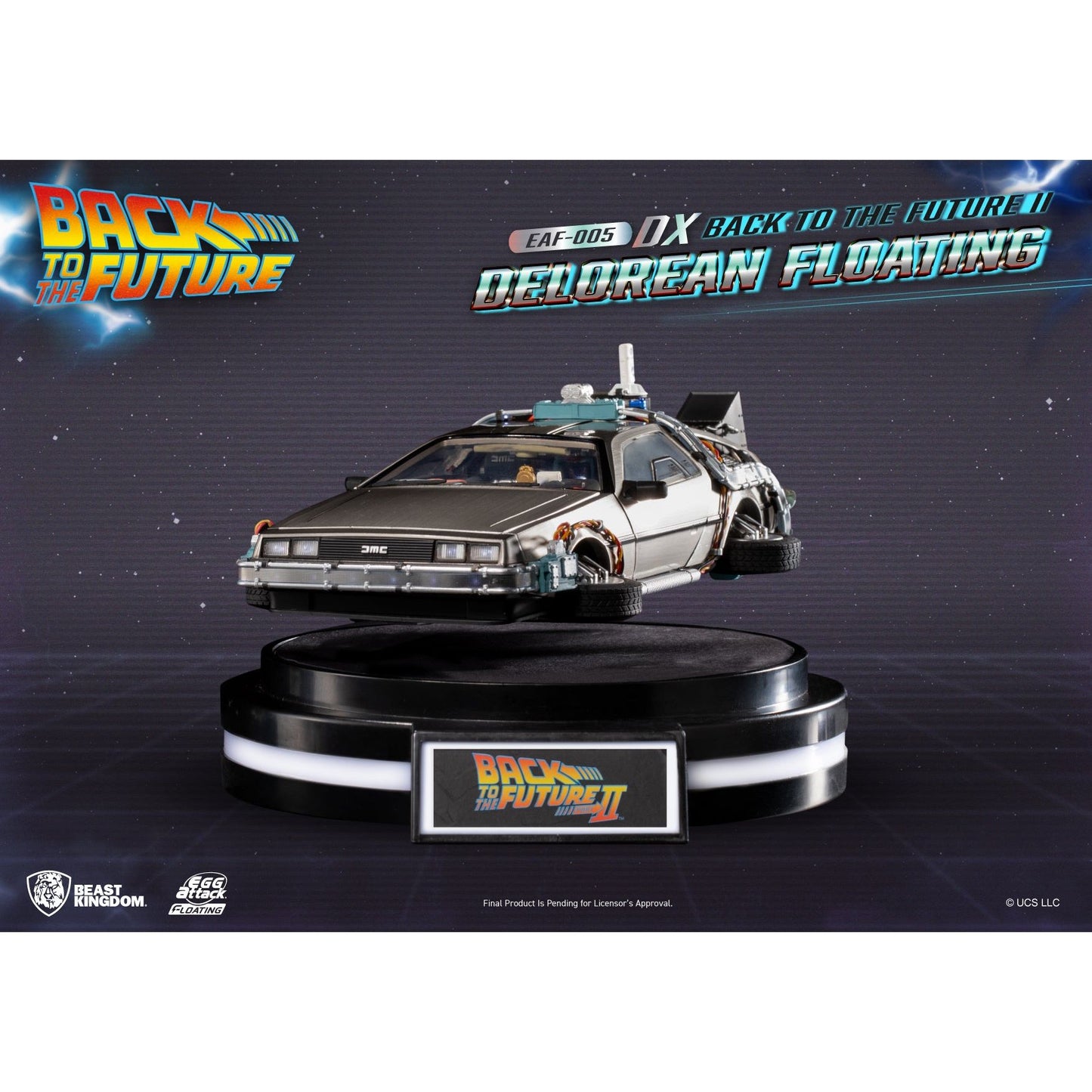 Back to the Future Part II Floating DeLorean Time Machine - Deluxe Edition Desk Toy Beast Kingdom