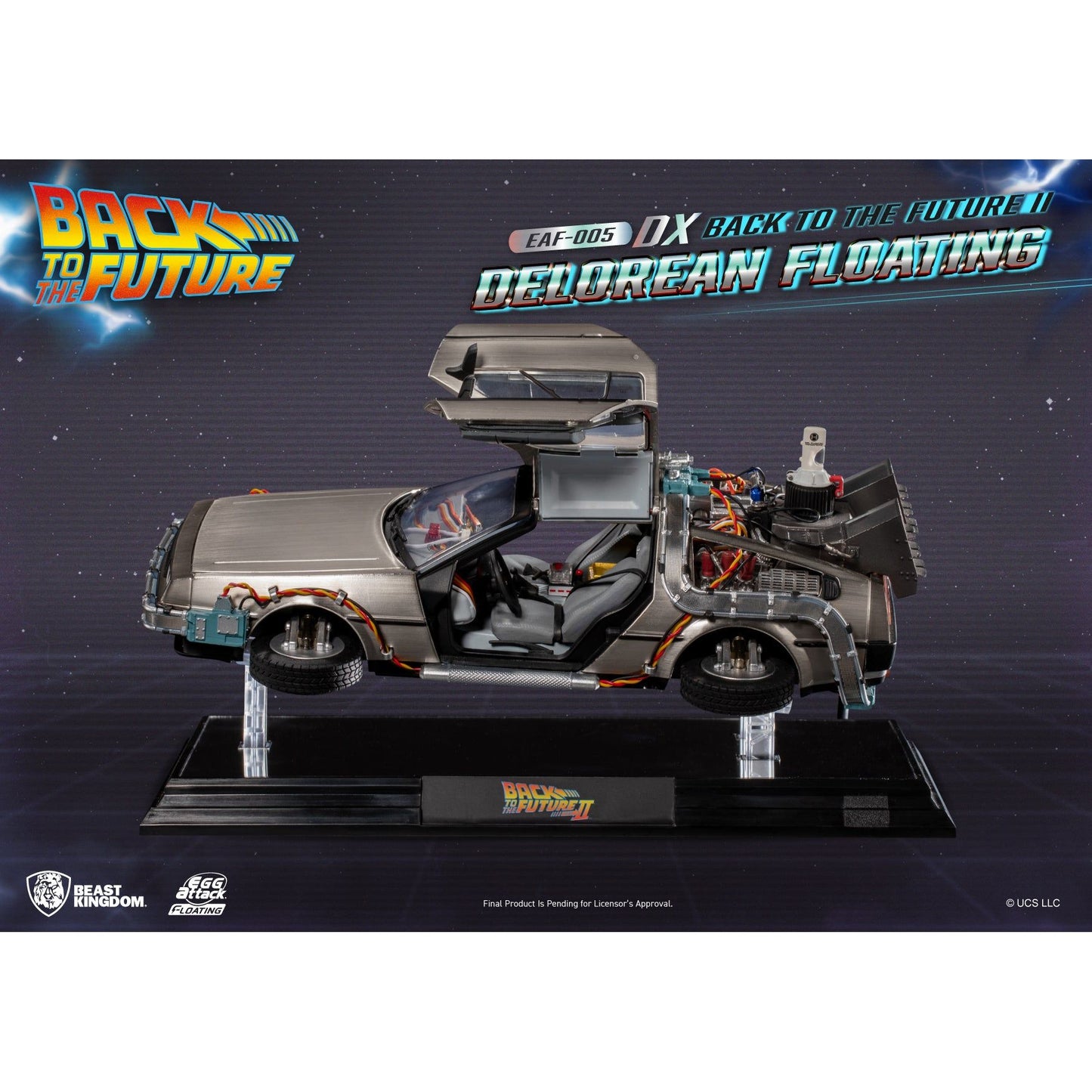 Back to the Future Part II Floating DeLorean Time Machine - Deluxe Edition Desk Toy Beast Kingdom