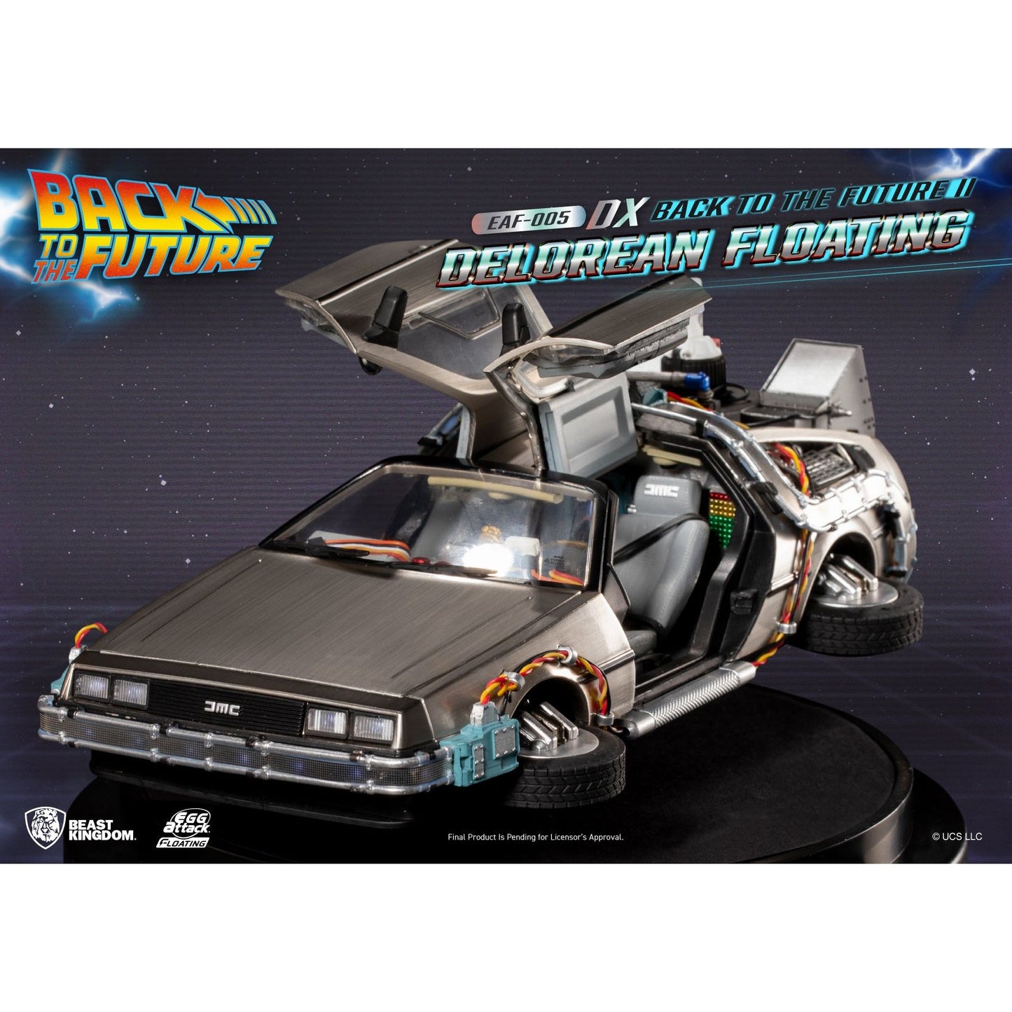 Back to the Future Part II Floating DeLorean Time Machine - Deluxe Edition Desk Toy Beast Kingdom