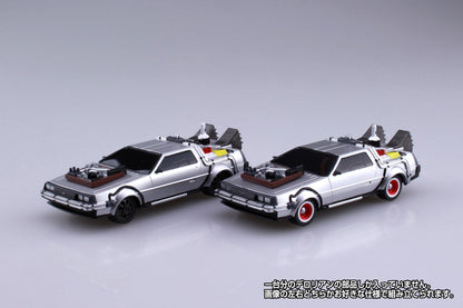 Back to the Future Part III pull-back DeLorean 1:43 scale plastic model kit [PRE-ORDER: Expected Availability January 2025] Model Kit Aoshima