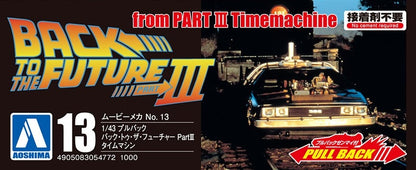 Back to the Future Part III pull-back DeLorean 1:43 scale plastic model kit [PRE-ORDER: Expected Availability January 2025] Model Kit Aoshima