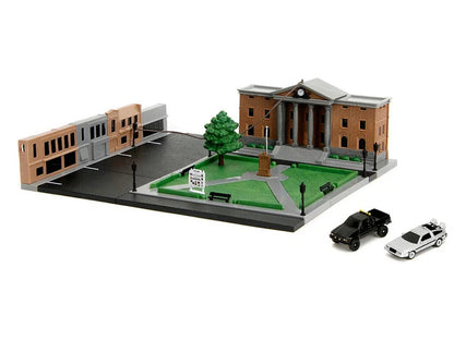 Back to the Future Courthouse die-cast Nano-scene w/ vehicles [PRE-ORDER: Expected Availability May 2025!] Die-cast Model Cars Jada Toys