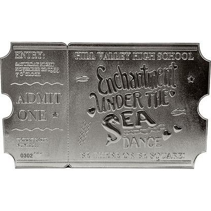 Back to the Future silver plated Enchantment Under the Sea dance ticket replica Commemorative Ticket Fanattik