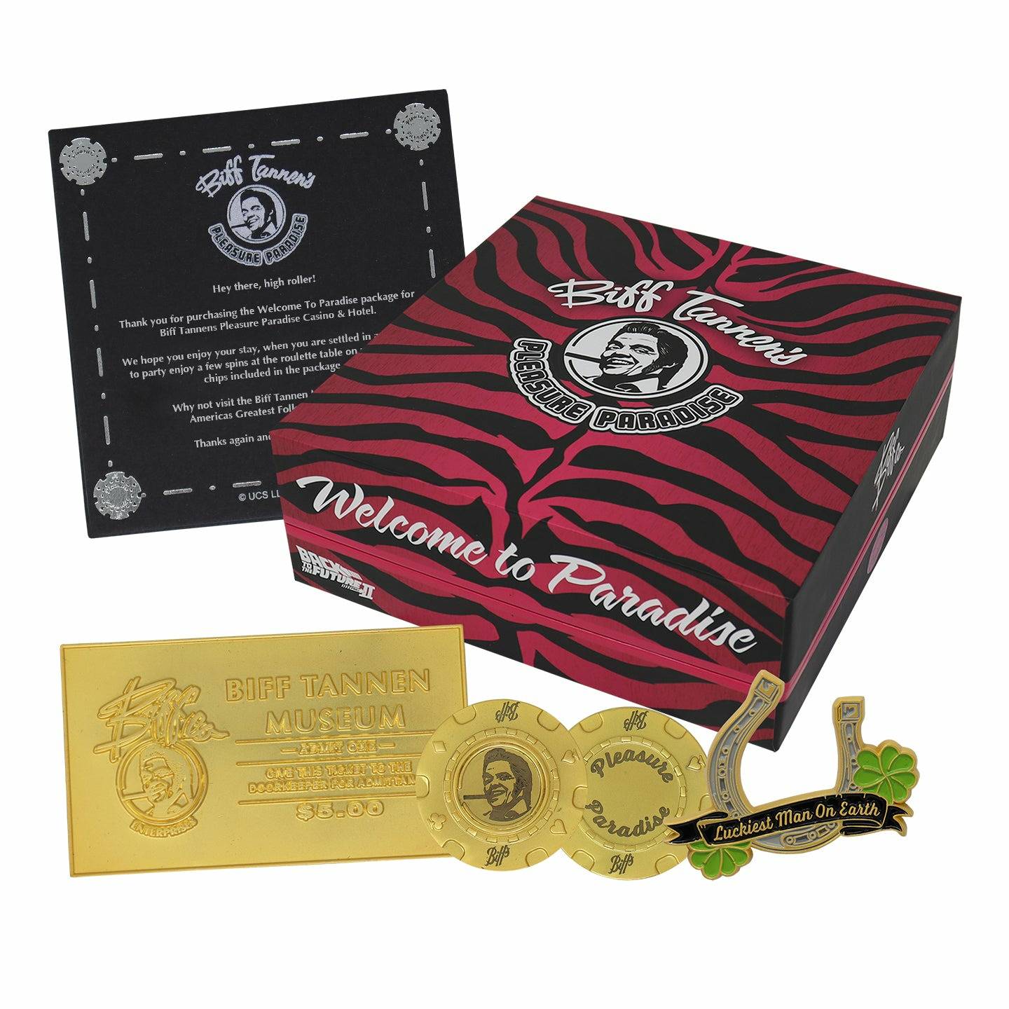 Back to the Future Part II Limited Edition Biff Tannen's Pleasure Paradise "Welcome to Paradise" Gift Box Gift Box Fanattik