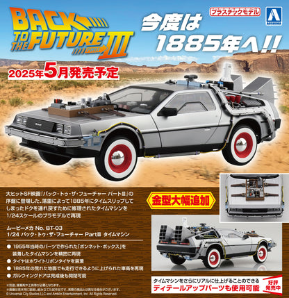 Back to the Future Part III DeLorean Time Machine 1:24 Scale Model Kit [PRE-ORDER: Expected Availability August 2025!] Model Kit Aoshima