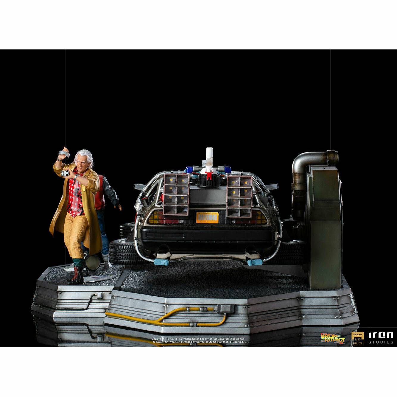 Iron Studios Back to the Future Part II DeLorean (Full Deluxe Version including Marty McFly and Doc Brown) 1:10 Scale Statues Statue Iron Studios