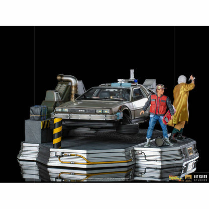 Iron Studios Back to the Future Part II DeLorean (Full Deluxe Version including Marty McFly and Doc Brown) 1:10 Scale Statues Statue Iron Studios