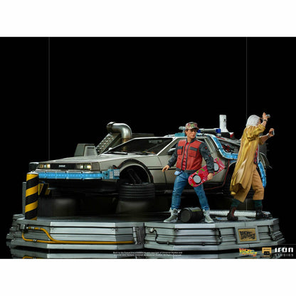 Iron Studios Back to the Future Part II DeLorean (Full Deluxe Version including Marty McFly and Doc Brown) 1:10 Scale Statues Statue Iron Studios