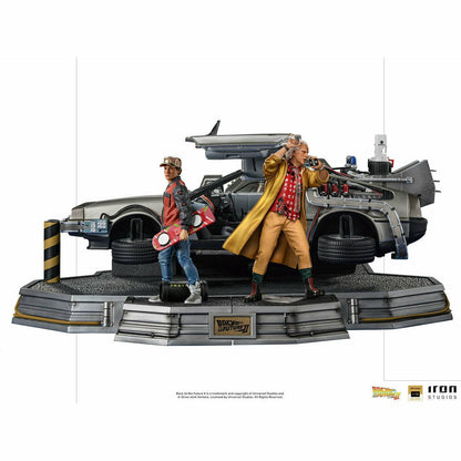 Iron Studios Back to the Future Part II DeLorean (Full Deluxe Version including Marty McFly and Doc Brown) 1:10 Scale Statues Statue Iron Studios