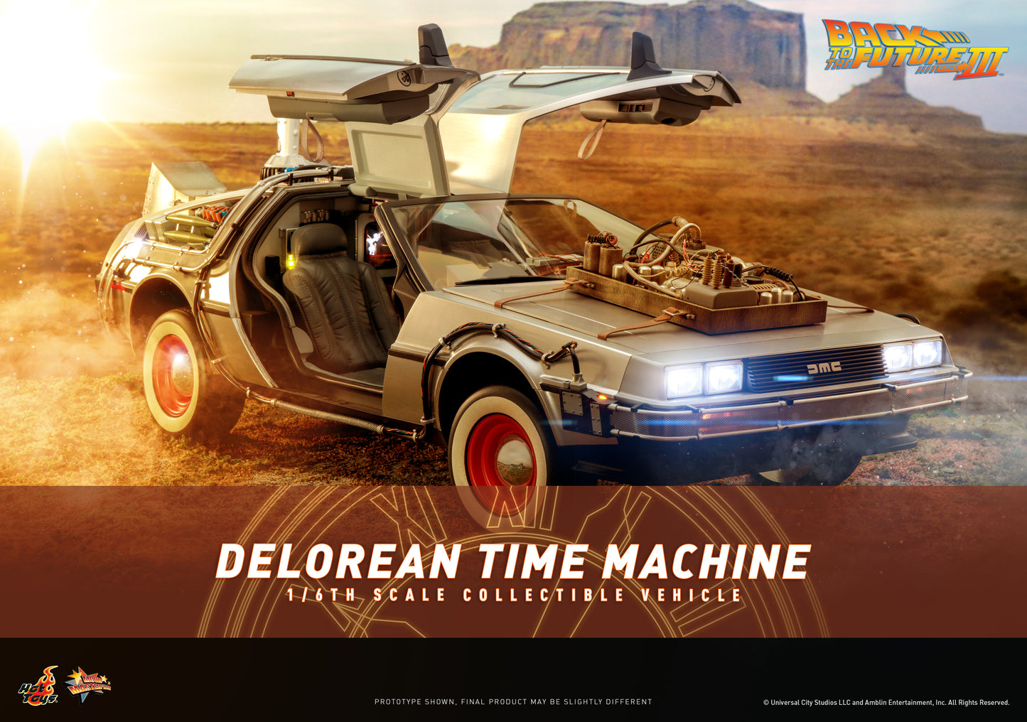 Hot Toys Back to the Future Part III 1:6 scale DeLorean Time Machine Collectible Vehicle [PRE-SOLD OUT: Expected to Drop-Ship January 2025!] Battery Operated Vehicle Hot Toys