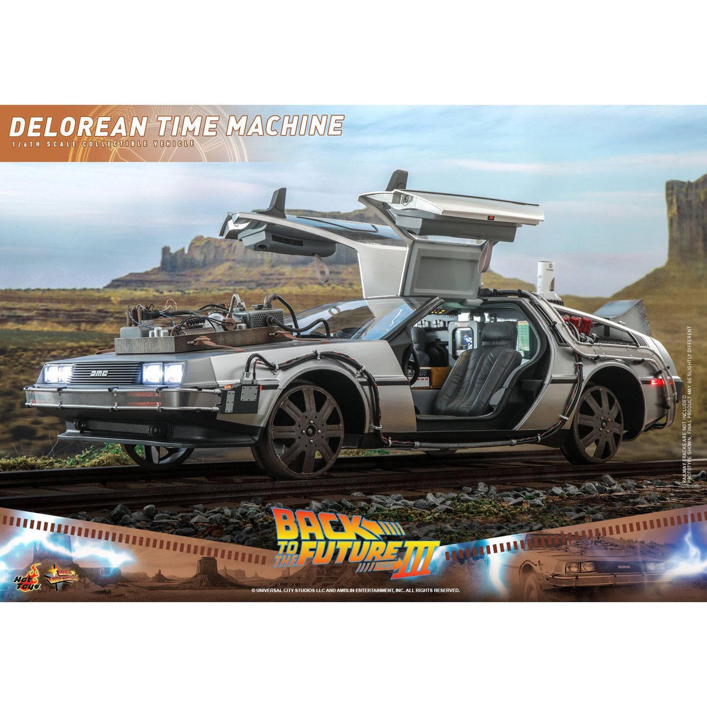 Hot Toys Back to the Future Part III 1:6 scale DeLorean Time Machine Collectible Vehicle [PRE-SOLD OUT: Expected to Drop-Ship January 2025!] Battery Operated Vehicle Hot Toys