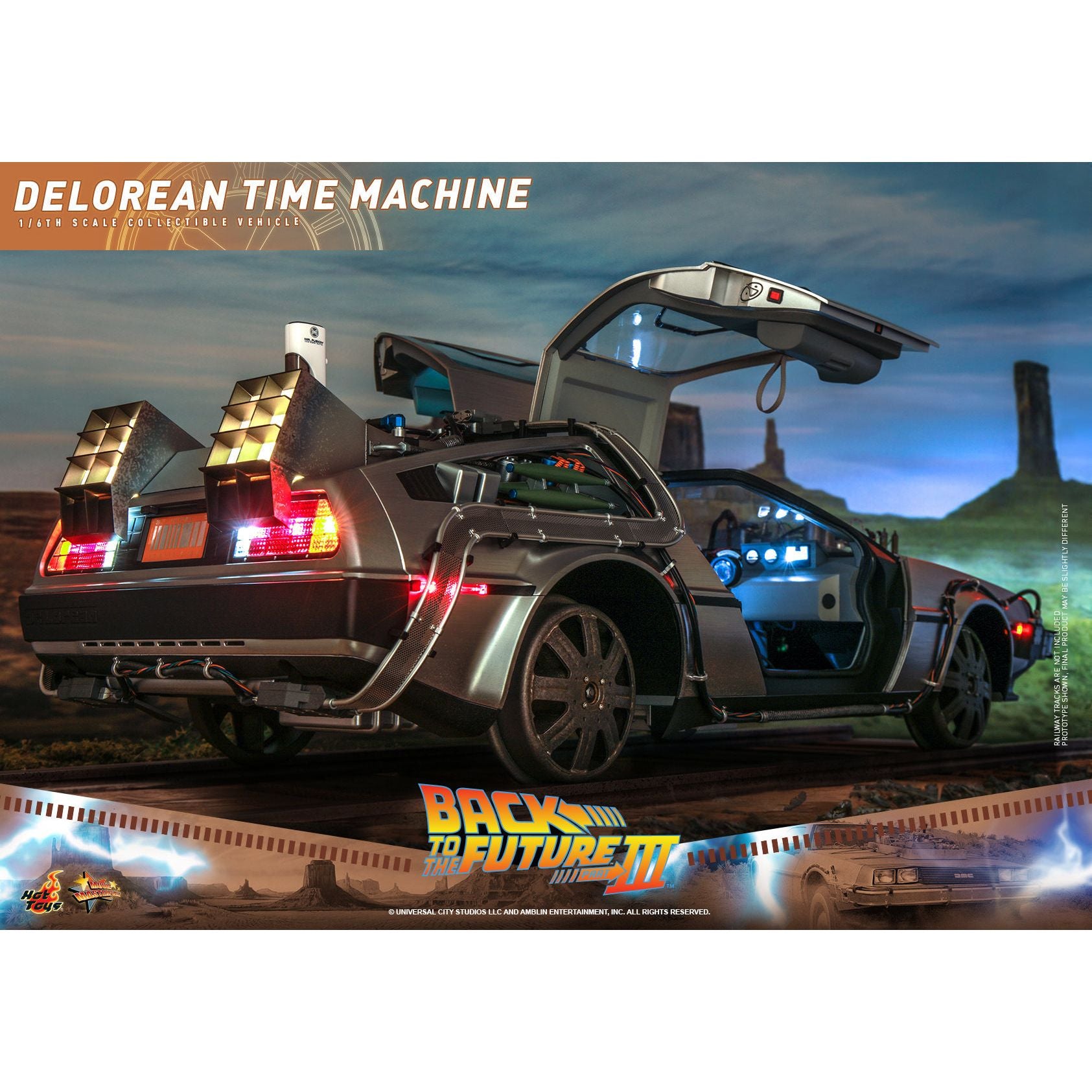 Hot Toys Back to the Future Part III 1:6 scale DeLorean Time Machine Collectible Vehicle [PRE-SOLD OUT: Expected to Drop-Ship January 2025!] Battery Operated Vehicle Hot Toys