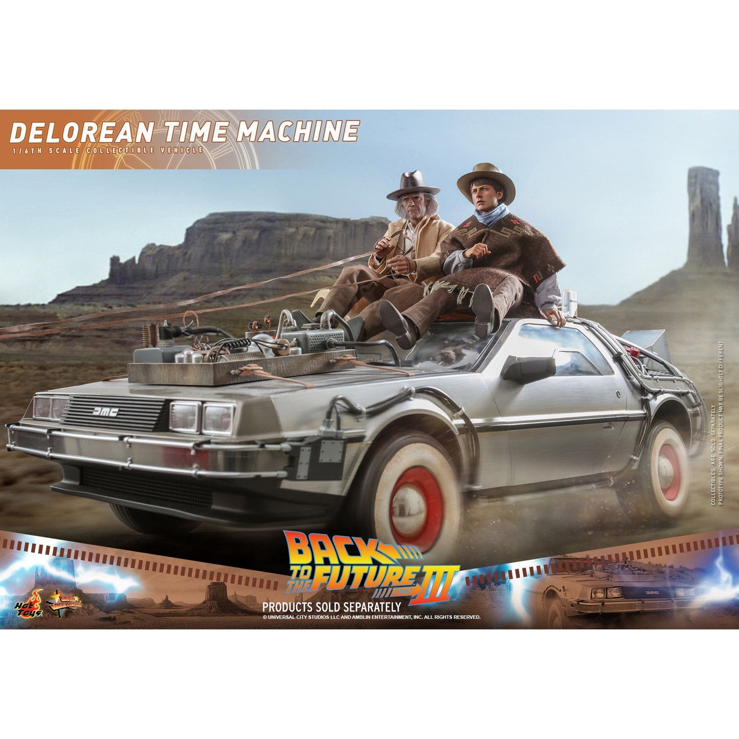 Hot Toys Back to the Future Part III 1:6 scale DeLorean Time Machine Collectible Vehicle [PRE-SOLD OUT: Expected to Drop-Ship January 2025!] Battery Operated Vehicle Hot Toys