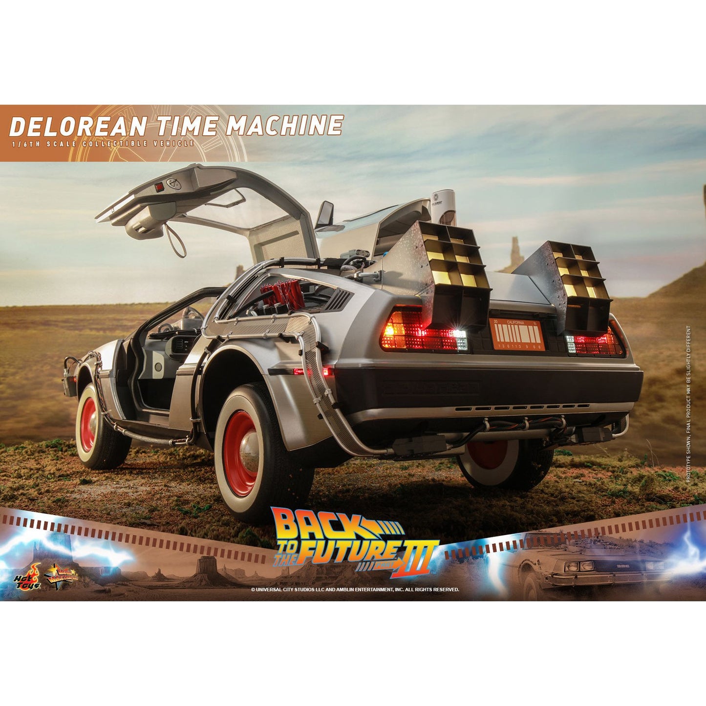 Hot Toys Back to the Future Part III 1:6 scale DeLorean Time Machine Collectible Vehicle [PRE-SOLD OUT: Expected to Drop-Ship January 2025!] Battery Operated Vehicle Hot Toys