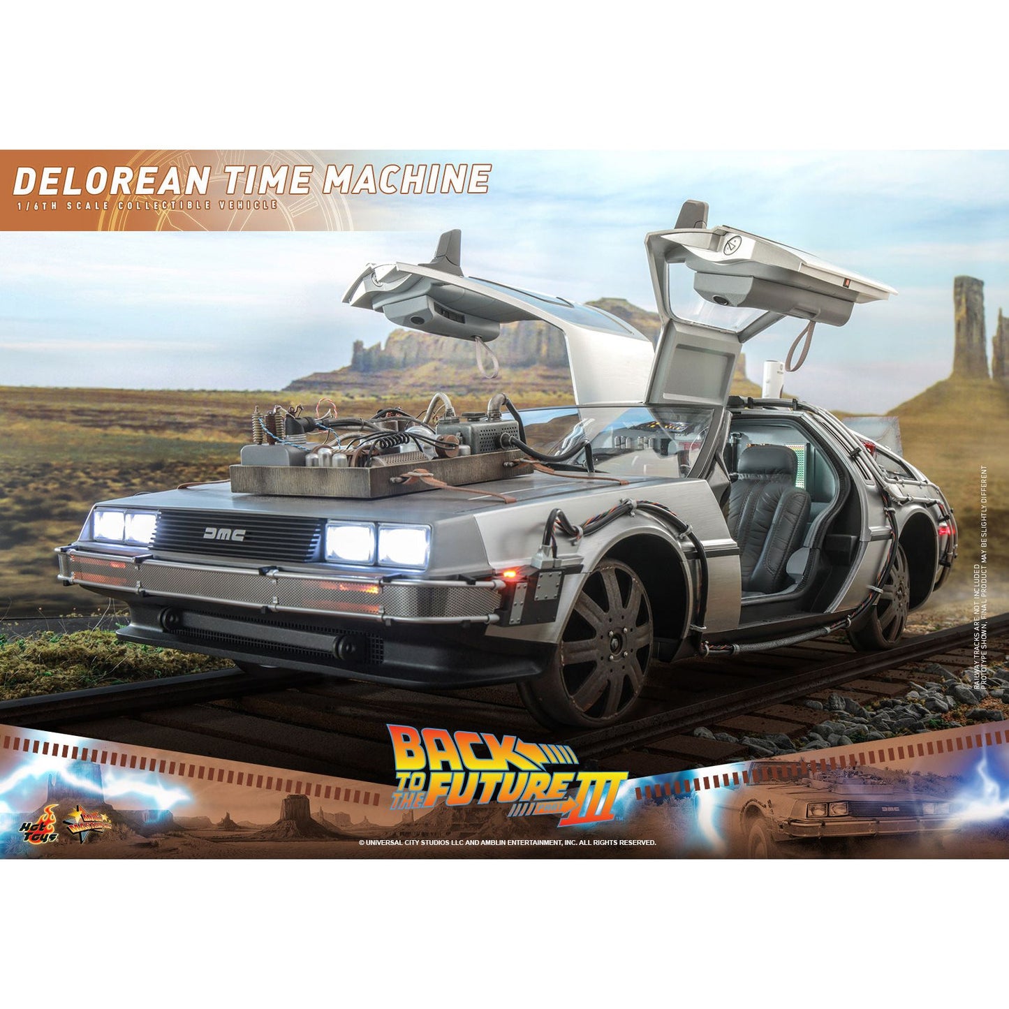 Hot Toys Back to the Future Part III 1:6 scale DeLorean Time Machine Collectible Vehicle [PRE-SOLD OUT: Expected to Drop-Ship January 2025!] Battery Operated Vehicle Hot Toys