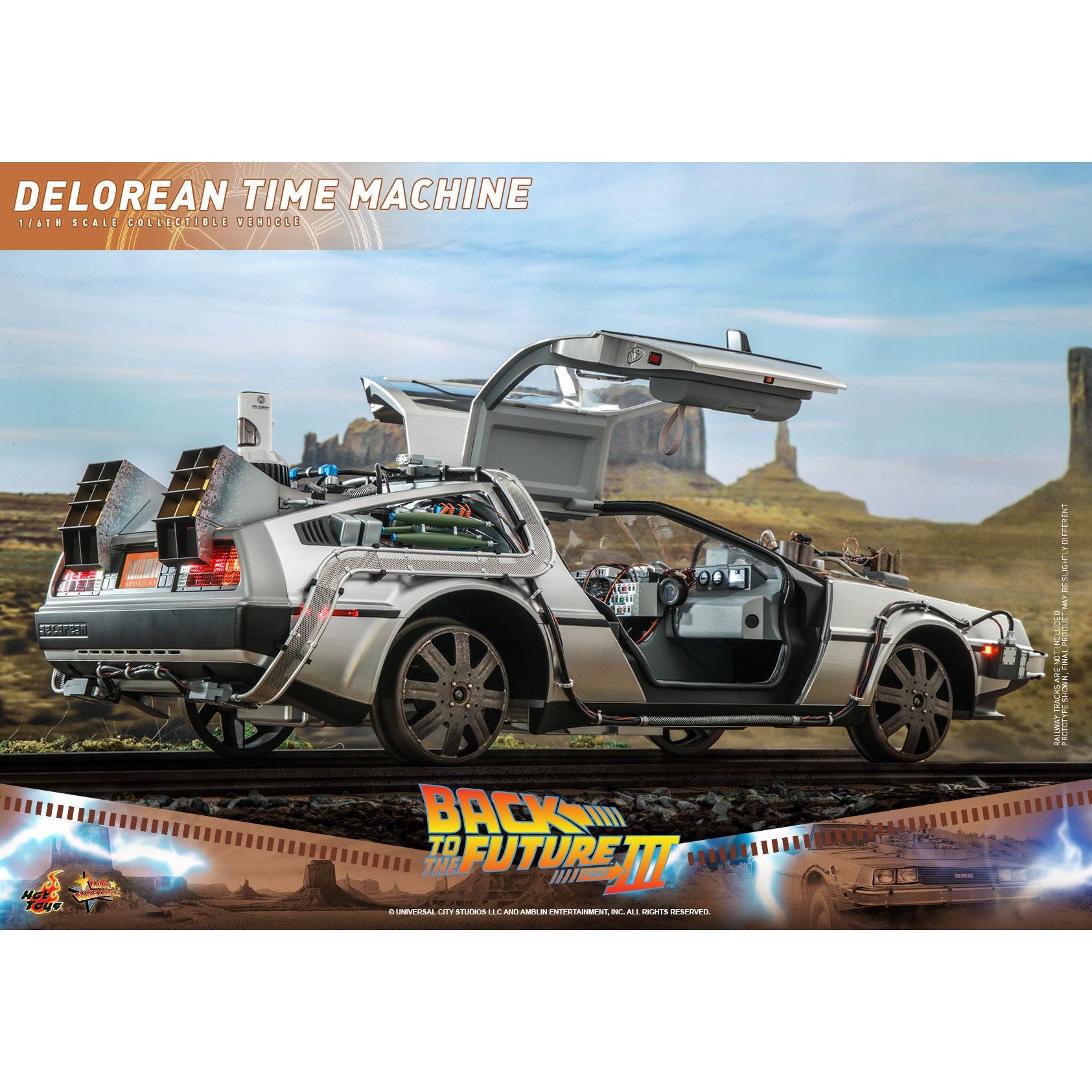 Hot Toys Back to the Future Part III 1:6 scale DeLorean Time Machine Collectible Vehicle [PRE-SOLD OUT: Expected to Drop-Ship January 2025!] Battery Operated Vehicle Hot Toys