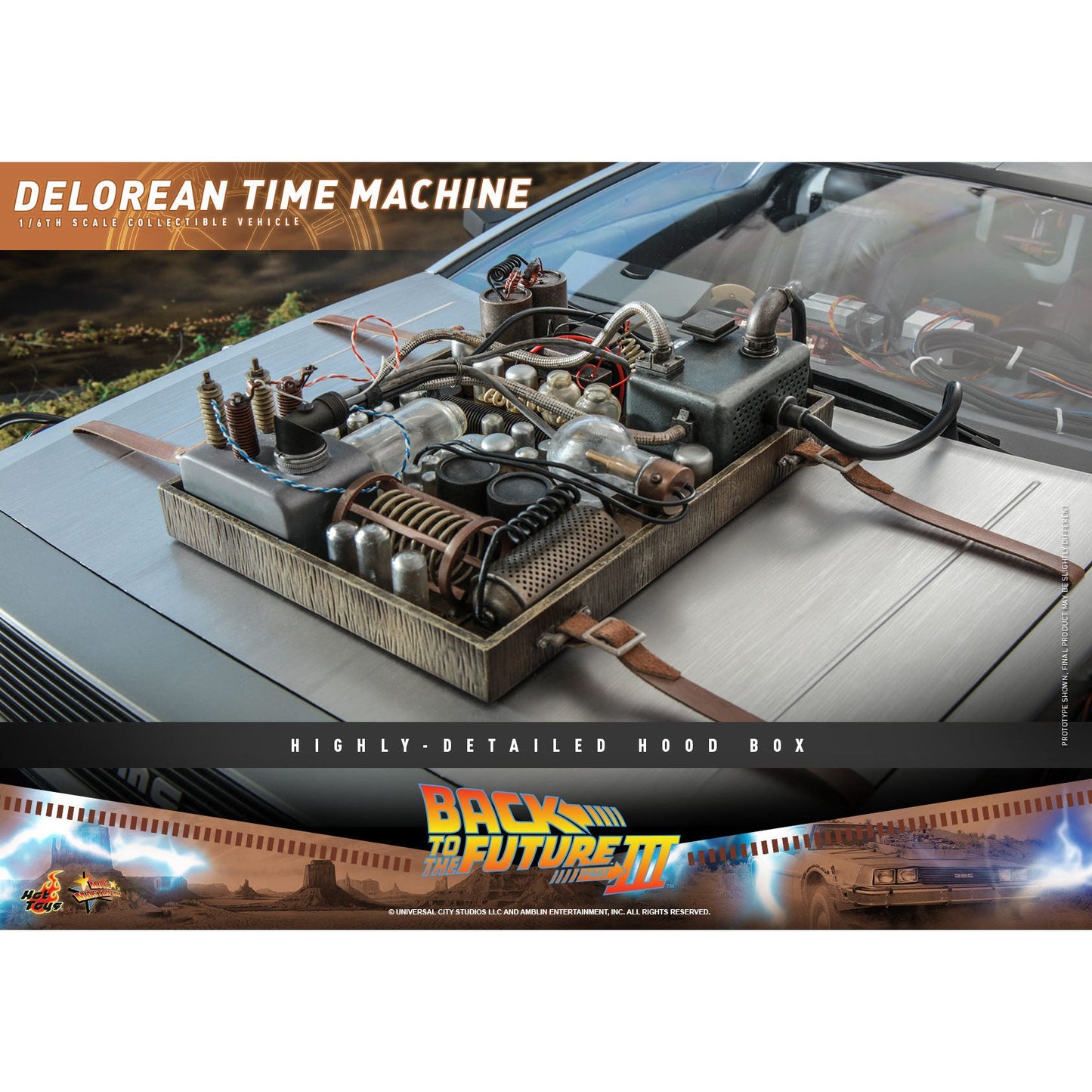 Hot Toys Back to the Future Part III 1:6 scale DeLorean Time Machine Collectible Vehicle [PRE-SOLD OUT: Expected to Drop-Ship January 2025!] Battery Operated Vehicle Hot Toys