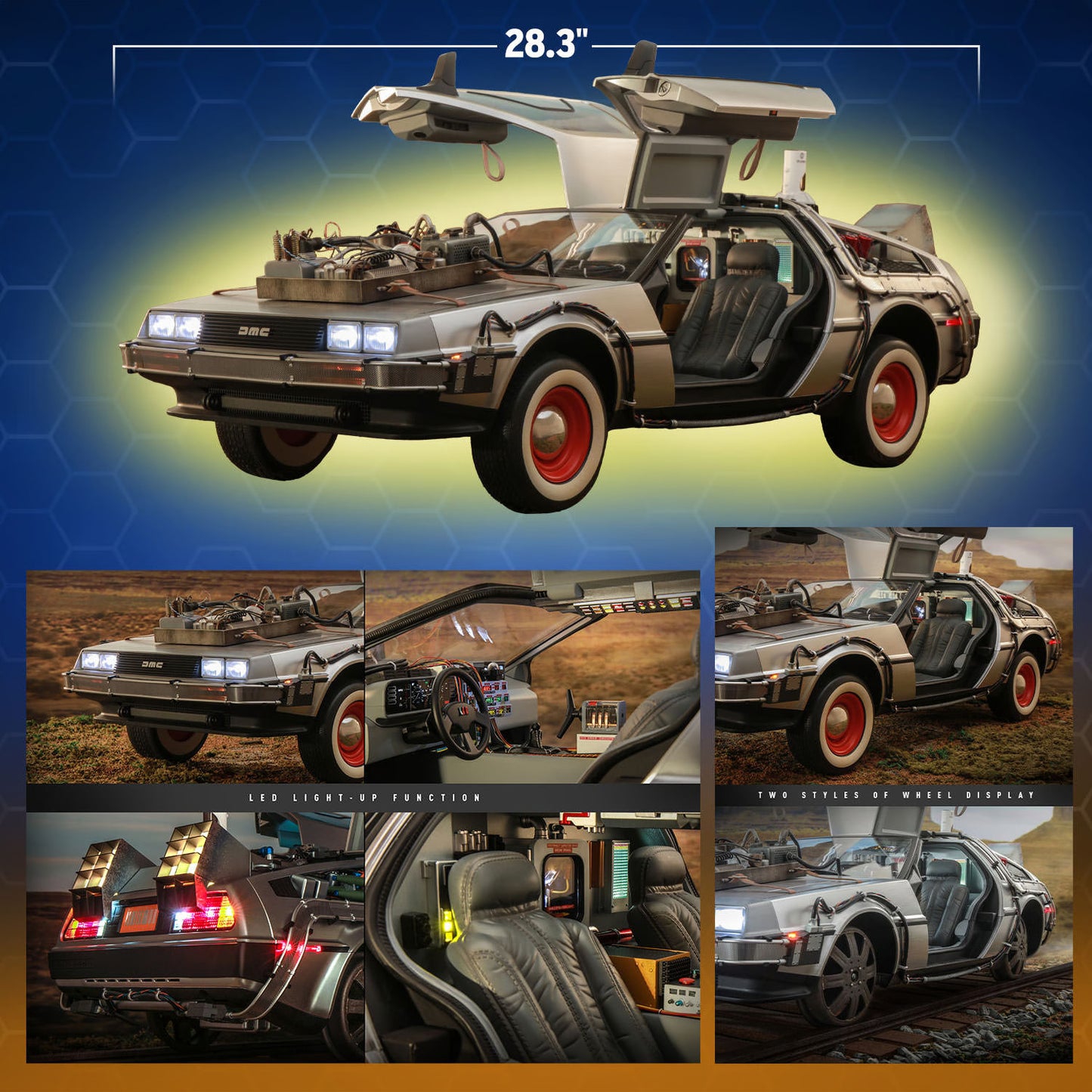 Hot Toys Back to the Future Part III 1:6 scale DeLorean Time Machine Collectible Vehicle [PRE-SOLD OUT: Expected to Drop-Ship January 2025!] Battery Operated Vehicle Hot Toys