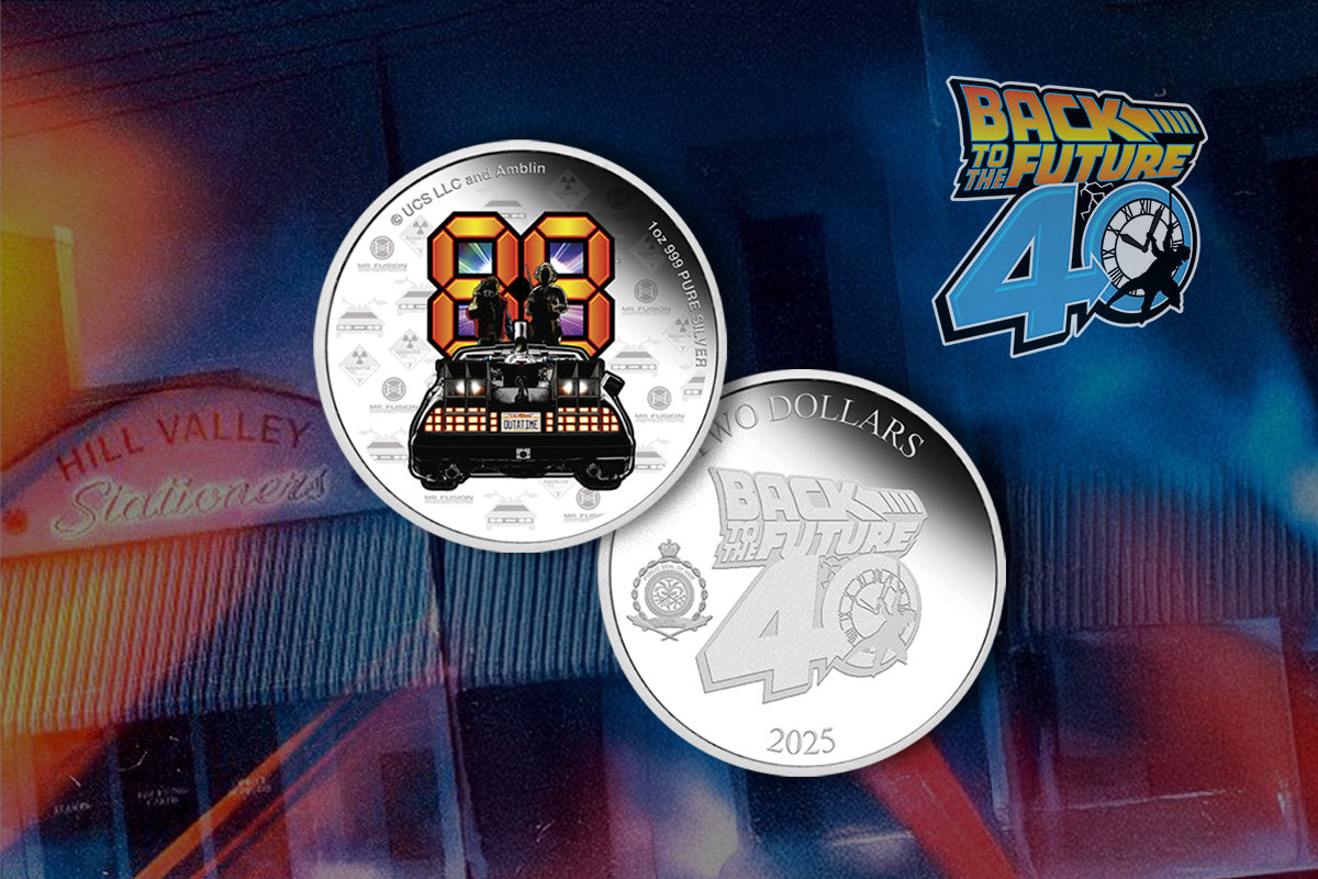 Back to the Future 40th Anniversary 2025 Limited Edition 1oz Silver Proof Coin Commemorative Coin The Coin Company