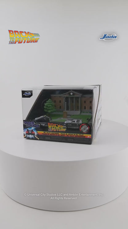 Back to the Future die-cast Courthouse diorama with DeLorean & Toyota vehicles Die-cast Model Cars Jada Toys