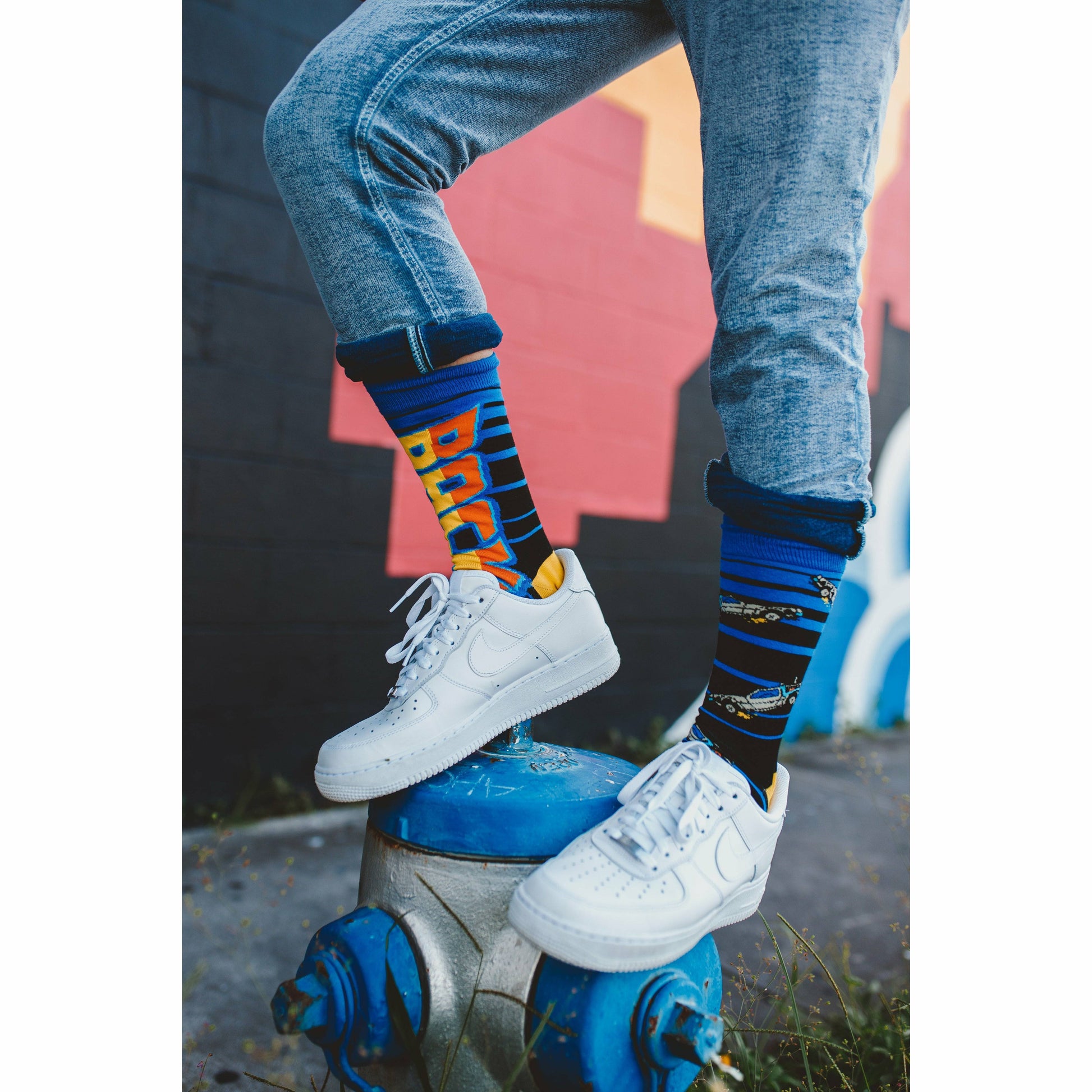 Back to the Future "88 MPH" Men's Crew Straight Down Knit Mix-Match Socks (Size 6-13) Socks Odd Sox